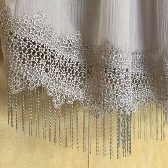 ELIE Demetria Metallic Fringe Accented Rou… - Picture 4 of 9